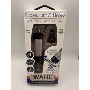 WAHL‎ Nose Ear Eyebrow Neckline Wet/Dry BATTERY Precision 2-HEAD Rotary TRIMMER